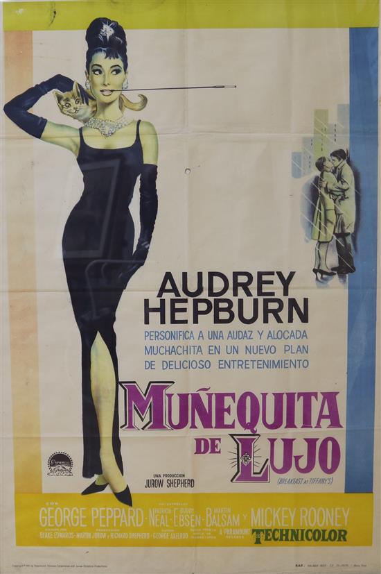 A Audrey Hepburn - film poster - Breakfast at Tiffanys 109x73